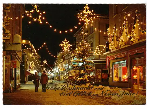 AK, Bad Reichenhall, Fußgängerzone zur Weihnachtszeit, 1982