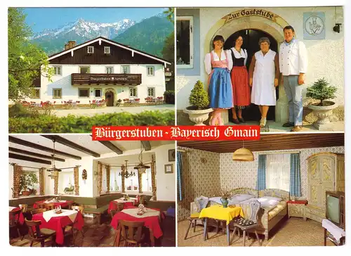 AK, Bayerisch Gmain, Bürgerstuben, Schillierstr. 2, vier Abb., um 1986