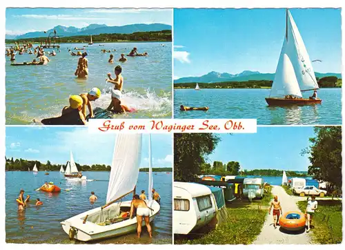 AK, Waginger See Obb., Gruß vom Waginger See, vier Abb., um 1970