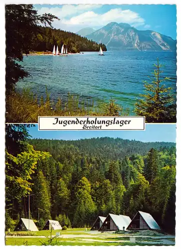 AK, Walchensee Obb., Jugenderholungslager Breitort, zwei Abb., 1975