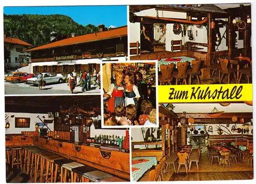 AK, Reit im Winkl, "Zum Kuhstall", fünf Abb., Autogramm, um 1998