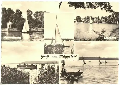 AK, Berlin Köpenick, Gruß vom Müggelsee, fünf Abb., 1964