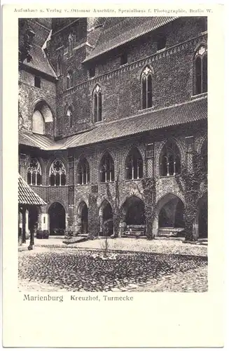 AK, Marienburg Westpr., Malbork, Die Marienburg, Kreuzhof, Turmecke, um 1912