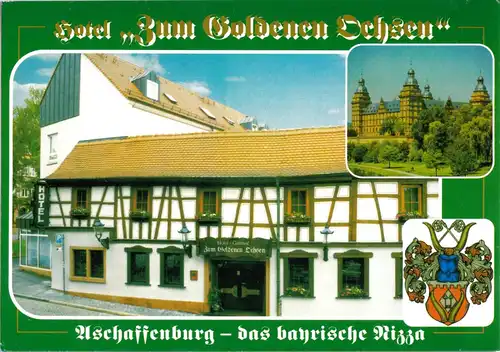 AK, Aschaffenburg, Hotel "Zum Goldenen Ochsen", zwei Abb., 2008