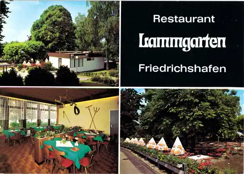 AK, Friedrichshafen am Bodensee, Restaurant Lammgarten, drei Abb., um 1978