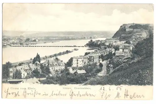 AK, Koblenz Ehrenbreitstein, Teilansicht, 1904