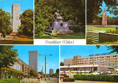 AK, Frankfurt Oder, fünf Abb. u.a. Kleistdenkmal, 1976