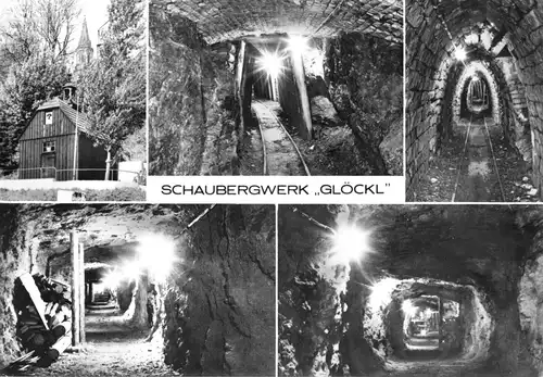 AK, Johanngeorgenstadt Erzgeb., Schaubergwerk "Glöckl", fünf Abb., 1977