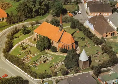 AK, Witzwort, Kirche, Ev.-luth. Kirchgemeinde St. Nikolai, Luftbildansicht, 1990