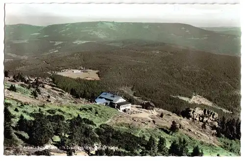 AK, Bayer. Eisenstein, Arber Schutzhaus mit Brennessattel, um 1964