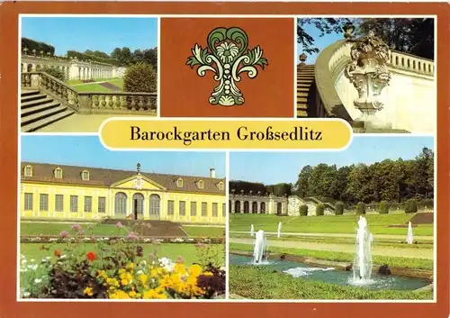 AK, Heidenau - Großsedlitz Kr. Pirna, Barockgarten Großsedlitz, vier Abb., 1988