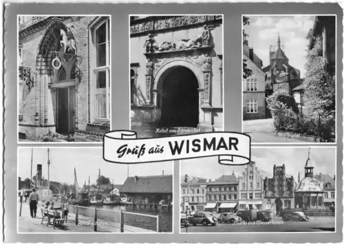 AK, Wismar, fünf Abb., gestaltet, 1961