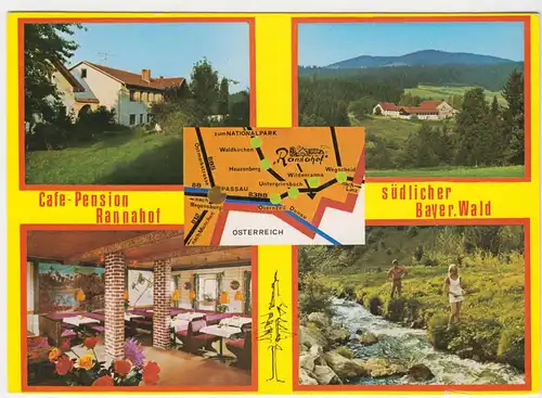 AK, Wildenranna Post Untergriesbach, Café - Pension Rannahof, fünf Abb., um 1980