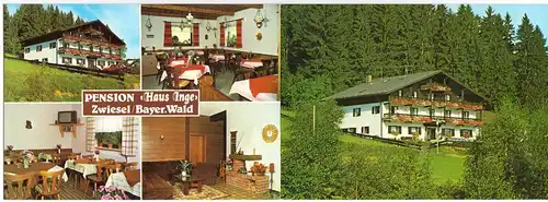 Doppel-AK, Zwiesel Bayer. Wald, Pension "Haus Inge", um 1995