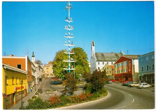 AK, Grafenau, Stadtplatz mit altem Rathaus, 600 Jahre Stadt Grafenau, 1976