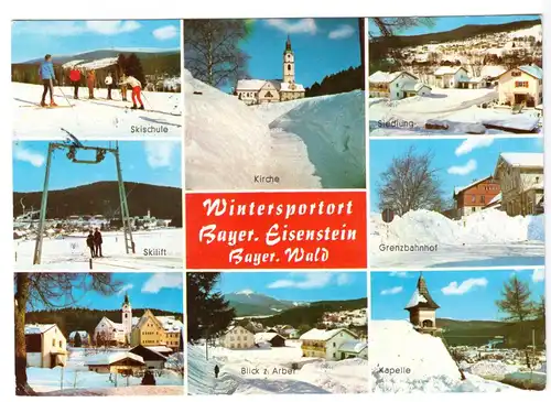 AK, Bayer. Eisenstein Bayer. Wald, acht Wintermotive, 1980
