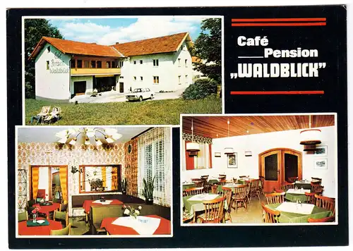 AK, Spiegelau am Bayer. Wald, Cafe-Pension "Waldblick", drei Abb., 1973