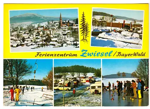 AK, Zwiesel Bayer. Wald, Ferienzentrum Zwiesel, fünf Abb., gestaltet, um 1978