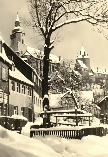 AK, Schwarzenberg Erzgeb., winterliche Teilansicht, 1968