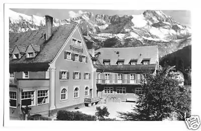 AK, Garmisch-Partenkirchen, Hotel "Alpengruß", 1951