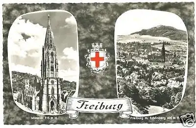 AK, Freiburg Breisgau, zwei Abb., ca. 1963