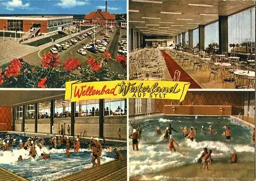 AK, Westerland auf Sylt, Wellenbad, 4 Abb., ca. 1969