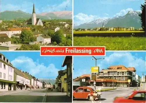 AK, Freilassing Obb., 4 Abb., u.a. Sparkasse, ca. 1984