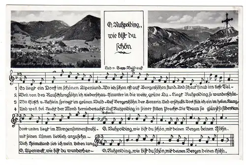 AK, Ruhpolding, Liedkarte "O Ruhpolding wie bist Du schön", um 1938