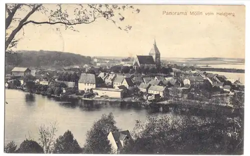 AK, Mölln, Panorama vom Heidberg, 1915