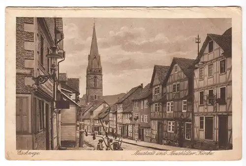 AK, Eschwege, Str. in der Neustadt und Neustädter Kirche, 1924