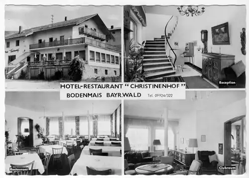AK, Bodenmais Bayer. Wald, Hotel-Restaurant "Christinenhof", vier Abb., um 1970