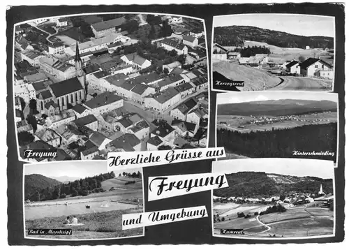 AK, Freyung und Umgebung, fünf Abb., gestaltet, 1967