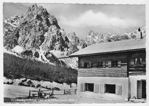 AK, Ramsau Obb., Wimbachgrießhütte mit Palfenhörner, um 1960