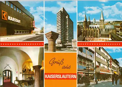 AK, Kaiserslautern, fünf innerstädtische Abb., um 1980