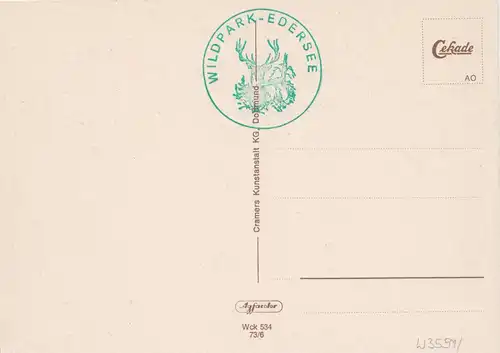 AK, Hemfurth-Edersee, Wildpark "Bericher Holz", sechs Abb., 1973