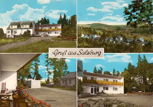 AK, Salzburg Ww., Hotel - Pension Salzburger Kopf, vier Abb., um 1970