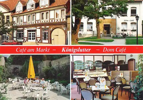 AK, Königslutter, vier Abb., Café am Markt /2), Dom-Café (2), um 1990