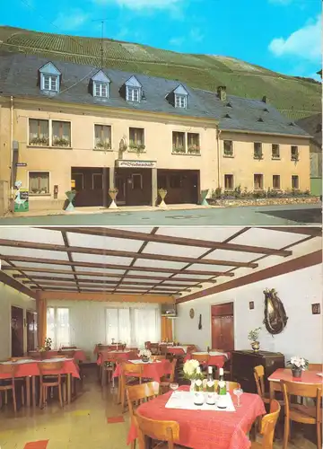 AK, Klüssenrath Mosel, Gasthaus "Zur Bruderschaft", zwei Abb., um 1975