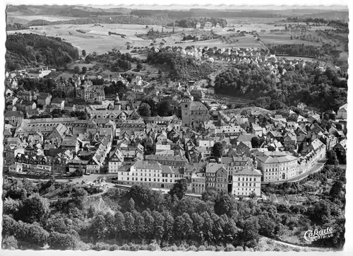 AK, Weilburg a.d. Lahn, Luftbildansicht, um 1956