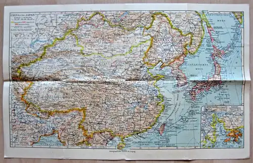 Landkarte China und Japan, 1920er