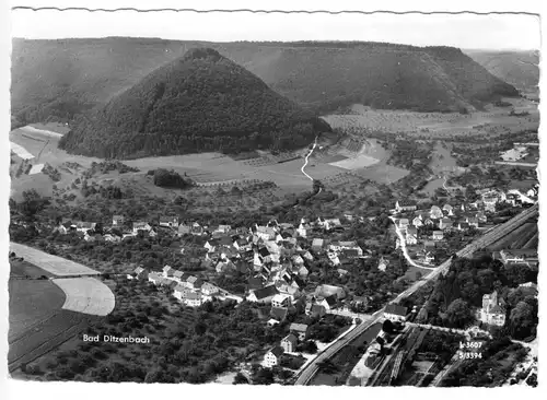 AK, Bad Ditzenbach, Luftbildansicht, um 1966