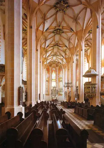 AK, Annaberg Buchholz, Stadtkirche St. Annen, Innenansicht, um 2000