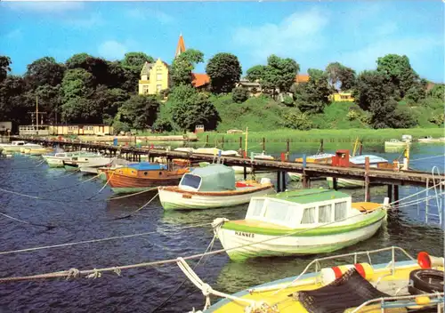 AK, Altefähr Rügen, Blick vom Seglerhafen auf Altefähr, 1982