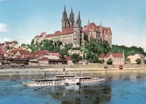 AK, Meißen a.d. Elbe, Totale mit Albrechtsburg und Dom, 1969