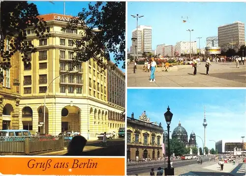 AK, Berlin Mitte, Gruß aus Berlin, drei Abb., 1988