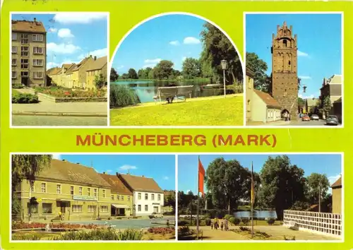 AK, Müncheberg Mark, fünf Abb., u.a. Hotel "Stadt Müncheberg", 1985