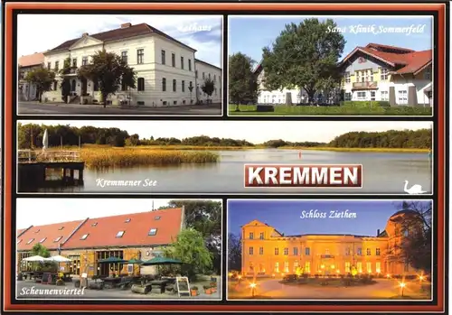 AK, Kremmen, fünf Abb., u.a. Rathaus, um 2010