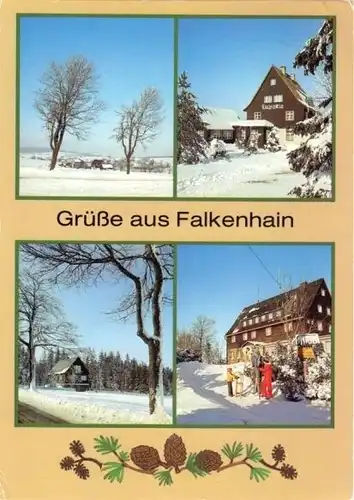 AK, Falkenhain, 4 Winteransichten, gestaltet, 1985