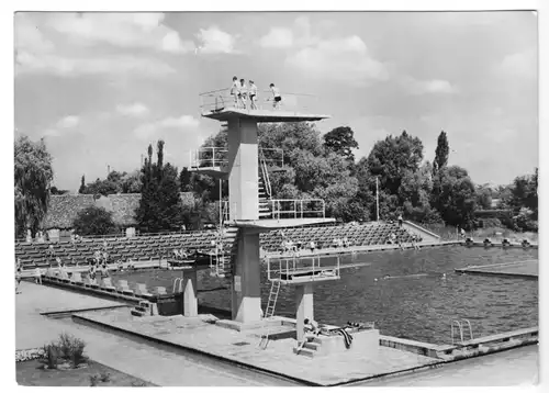 AK, Forst Lausitz, Schwimmbad, belebt, 1962