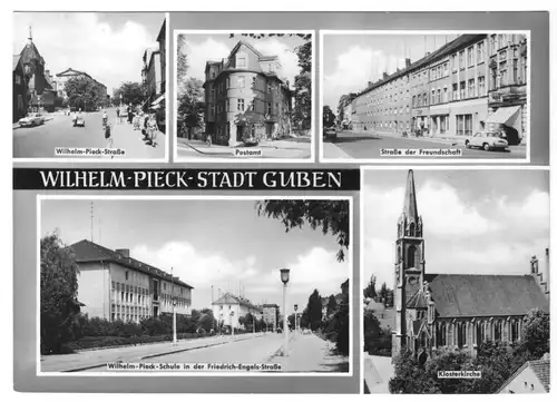 AK, Wilhelm-Pieck-Stadt Guben, fünf Abb., 1966